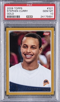 2009-10 Topps Gold #321 Stephen Curry Rookie Card (#1369/2009) - PSA GEM MT 10